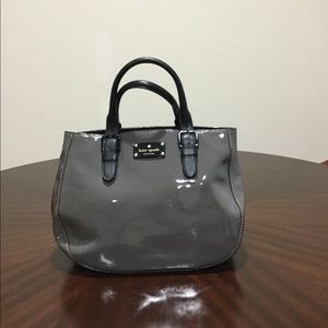 Kate Spade gray and black patent leather purse